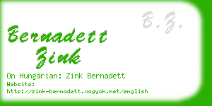 bernadett zink business card